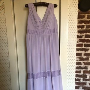 Long, purple bridesmaid dress
